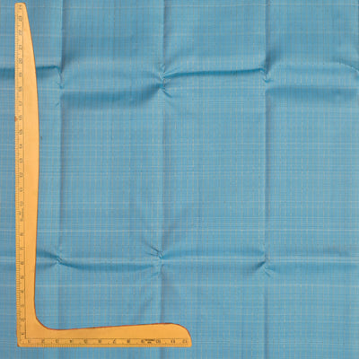 Light Blue Kanchi Silk Fabric with Muthu Seer Lines Design
