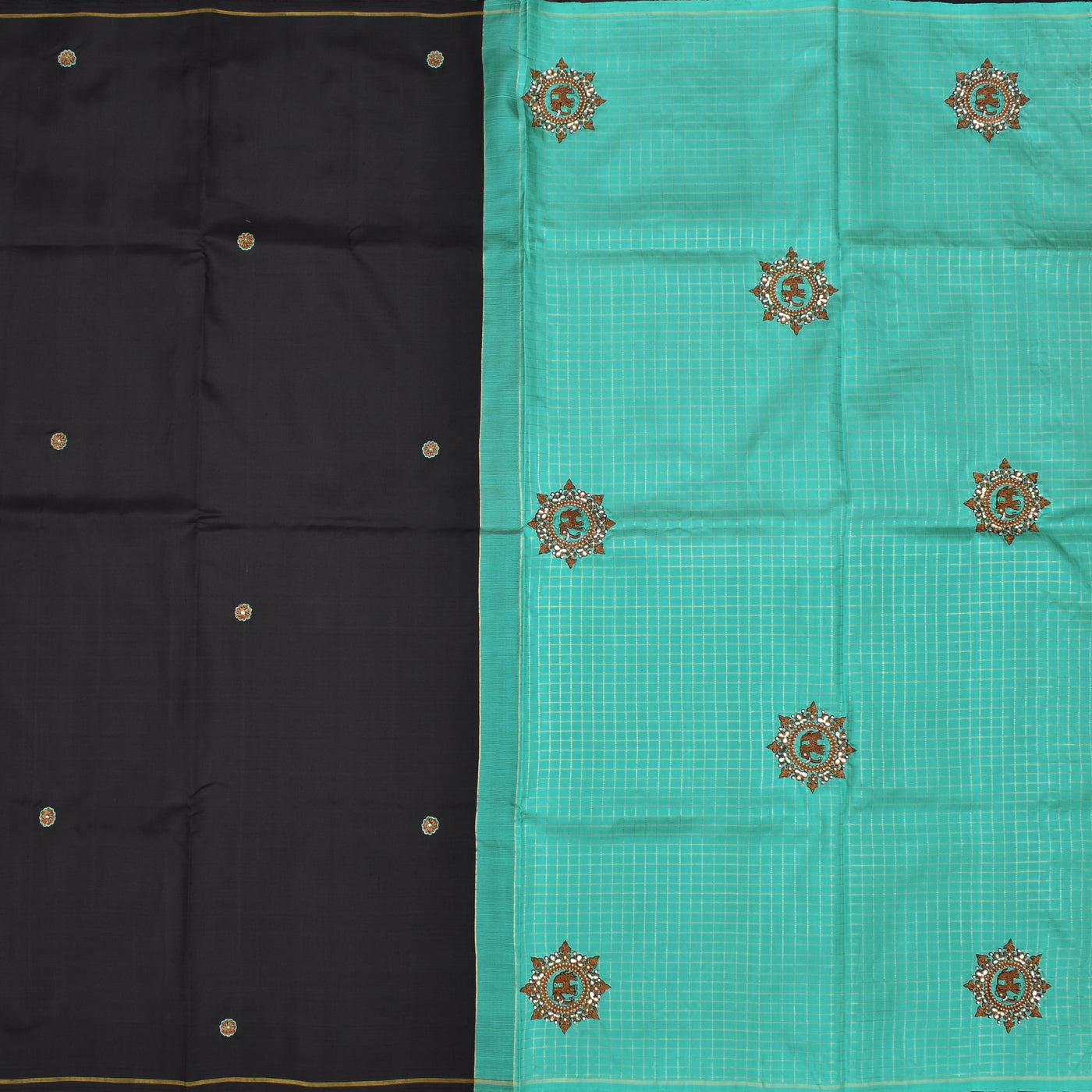 Black Embroidery Silk Saree