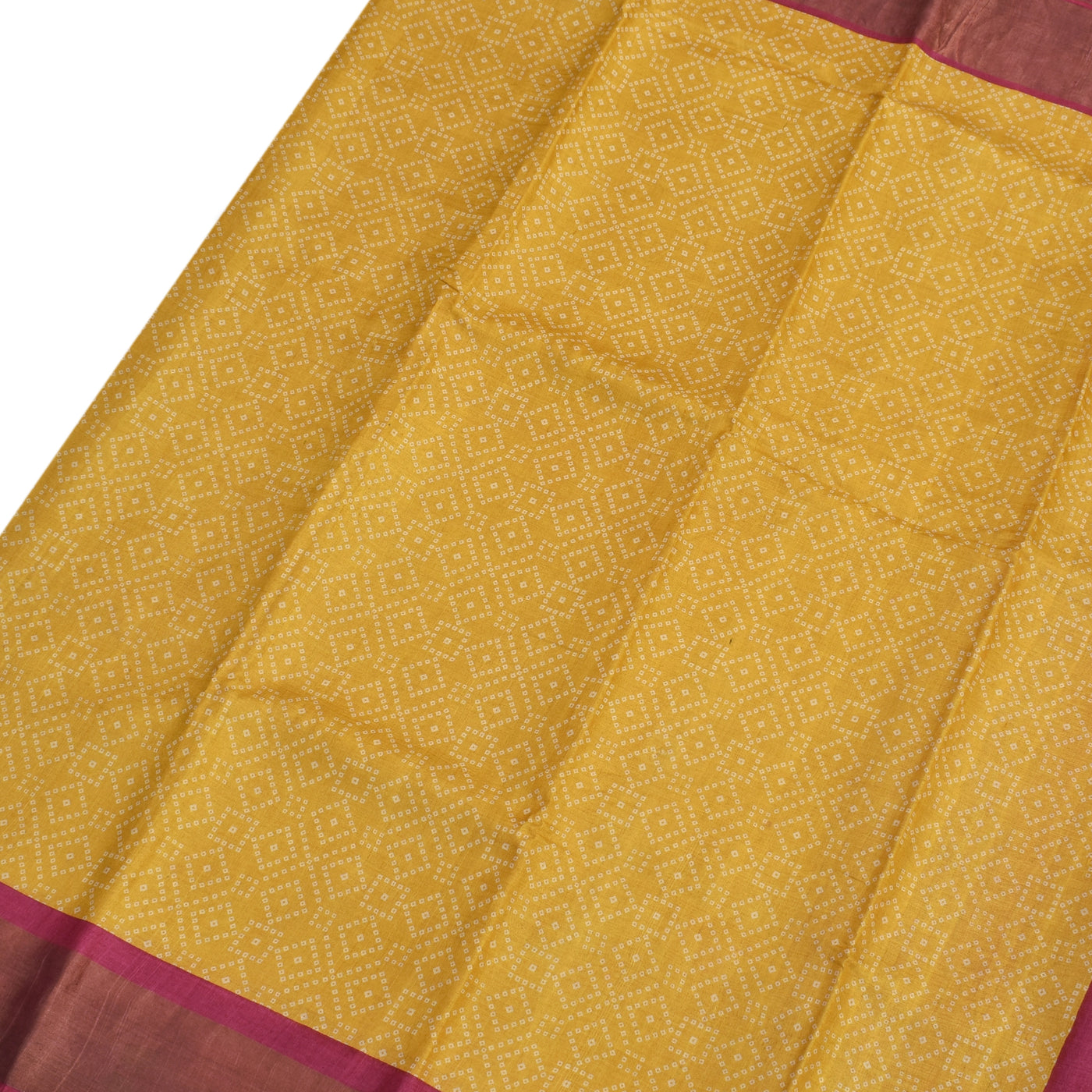 Mustard Tussar Silk Saree with Bhandhini Print Design