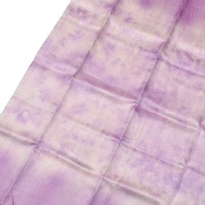 Lavender Tussar Silk Saree with Shibori Print Zari Lines  Design