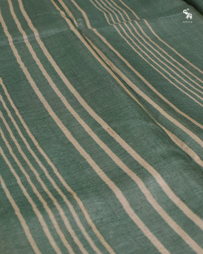 Grey Tussar Silk Saree with Floral Printed Design