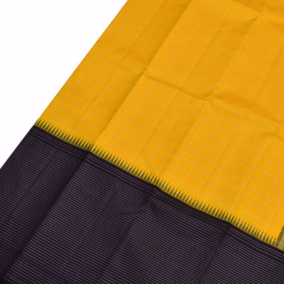Yellow Kanchipuram Silk Saree with Zari Kattam Design