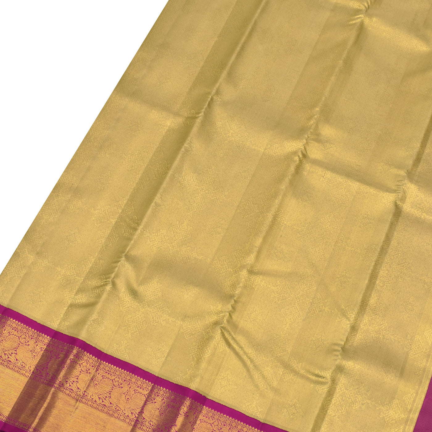 Gold Tissue Kanchipuram Silk Saree with Kolam Design