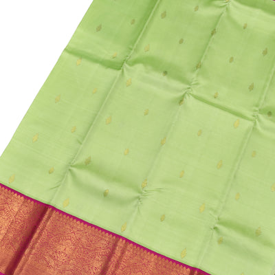 Pista Green Kanchipuram Silk Saree with Zari Butta Design