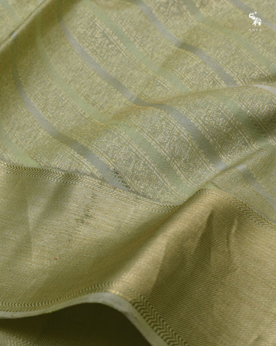 Pastel Green Kanchi Classic Saree with Cross Zari Design