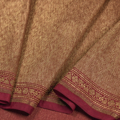 Maroon Banarasi Silk Fabric with Kammalam Butta Design