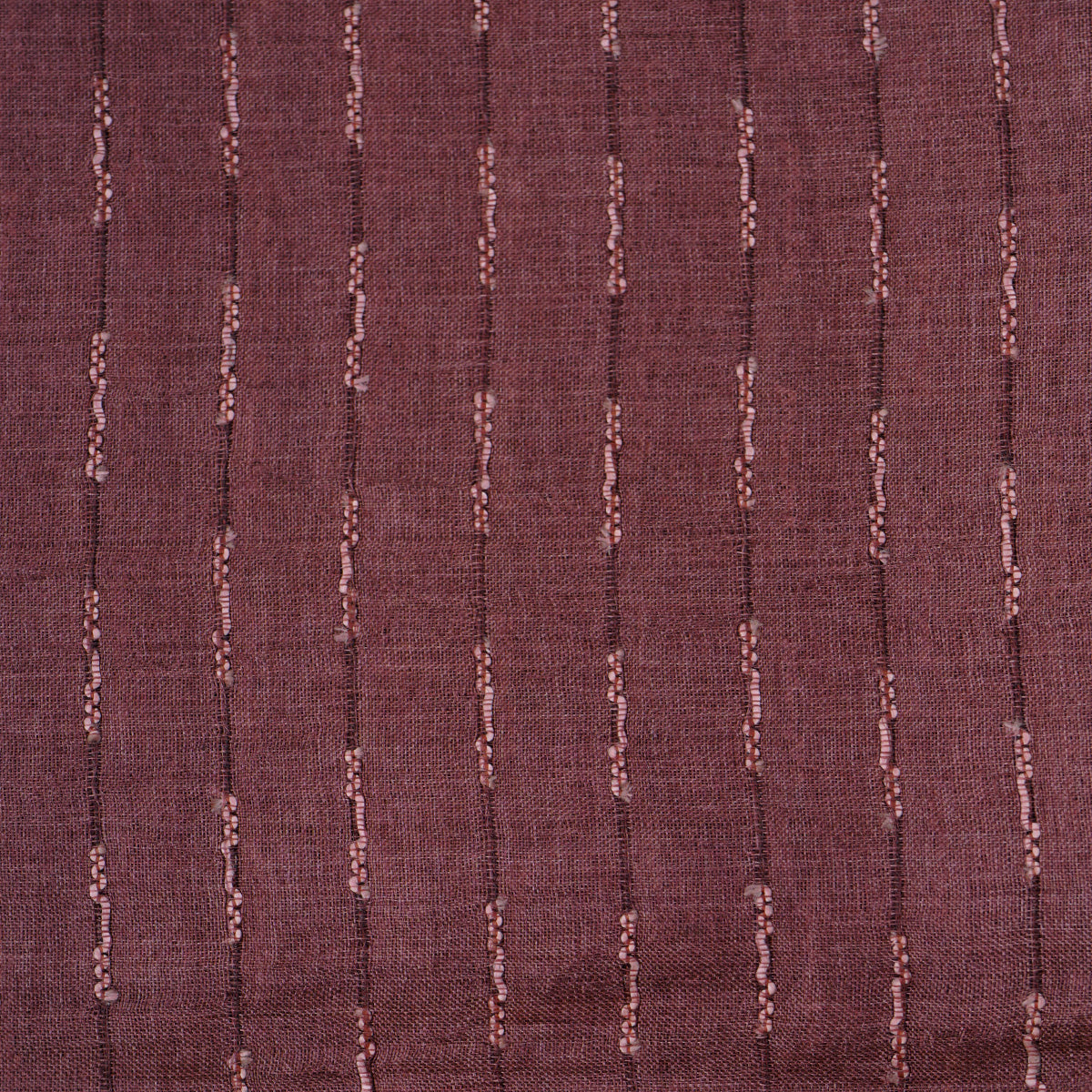 Maroon Tussar Silk Fabric with Thread Lines Design