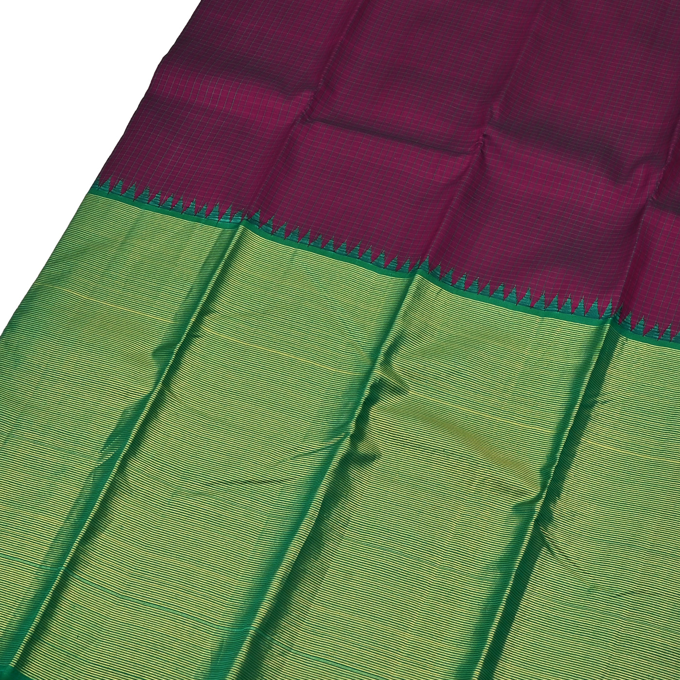 Kanchi Arakku Kanchipuram Silk Saree with Small Checks Design