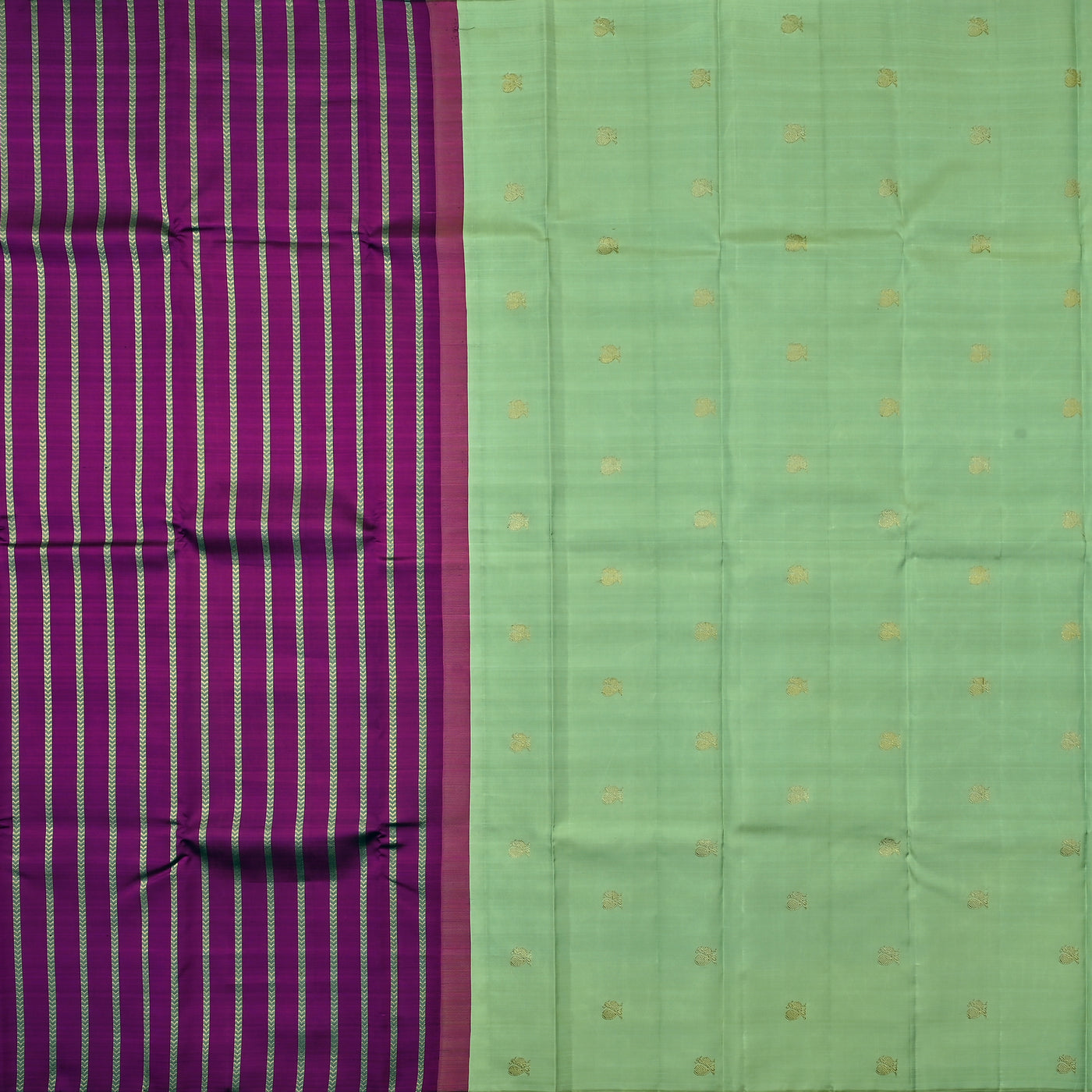 Purple Kanchipuram Silk Saree with Kathir Lines Design