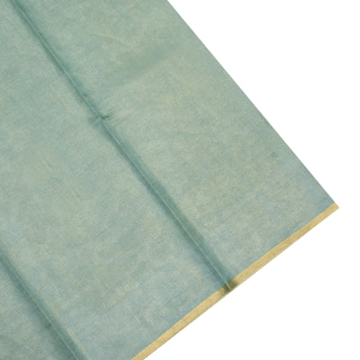 Baby Blue Tussar Silk Saree with Horizontal Stripes Design