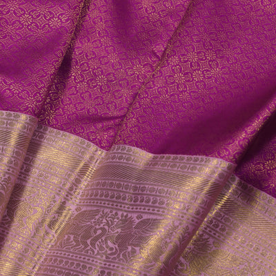 Rani Pink Kanchipuram Silk Saree with Creeper Design