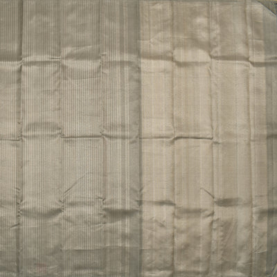 Grey Kanchipuram Silk Saree with Zari Lines Design