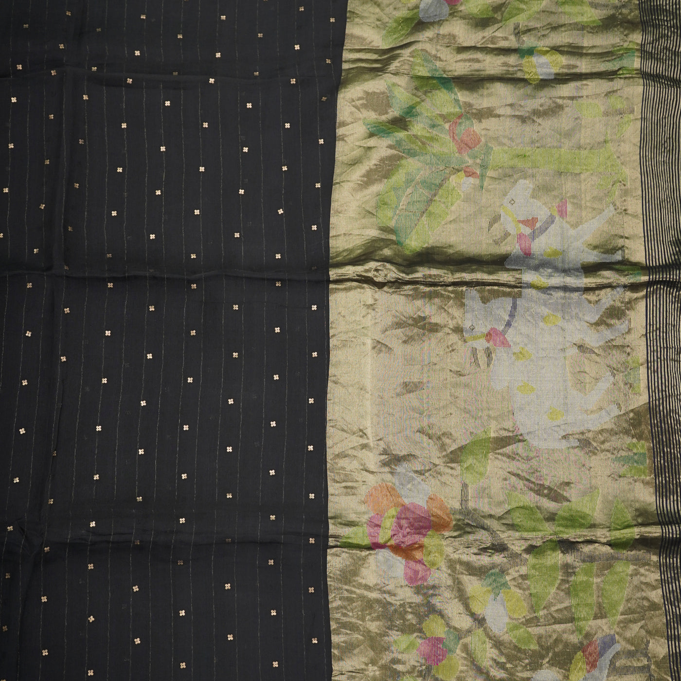 Black Tissue Sequins Saree with Paithani Pallu