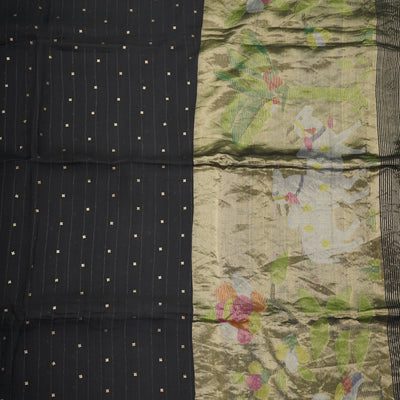 Black Tissue Sequins Saree with Paithani Pallu
