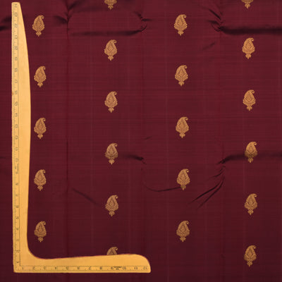 Maroon Kanchi Silk Fabric with Mango Butta Design