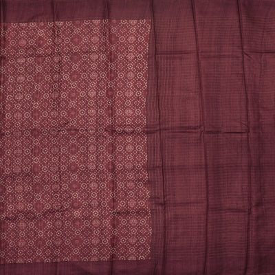 Maroon Tussar Silk Saree with Bhandhini Print Design
