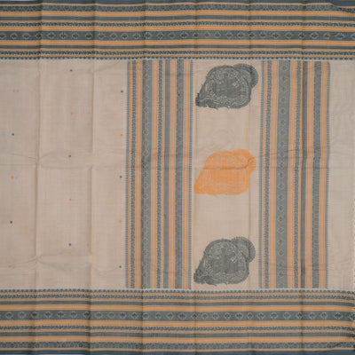 Off White Kanchi Cotton Saree with Small Butta Design