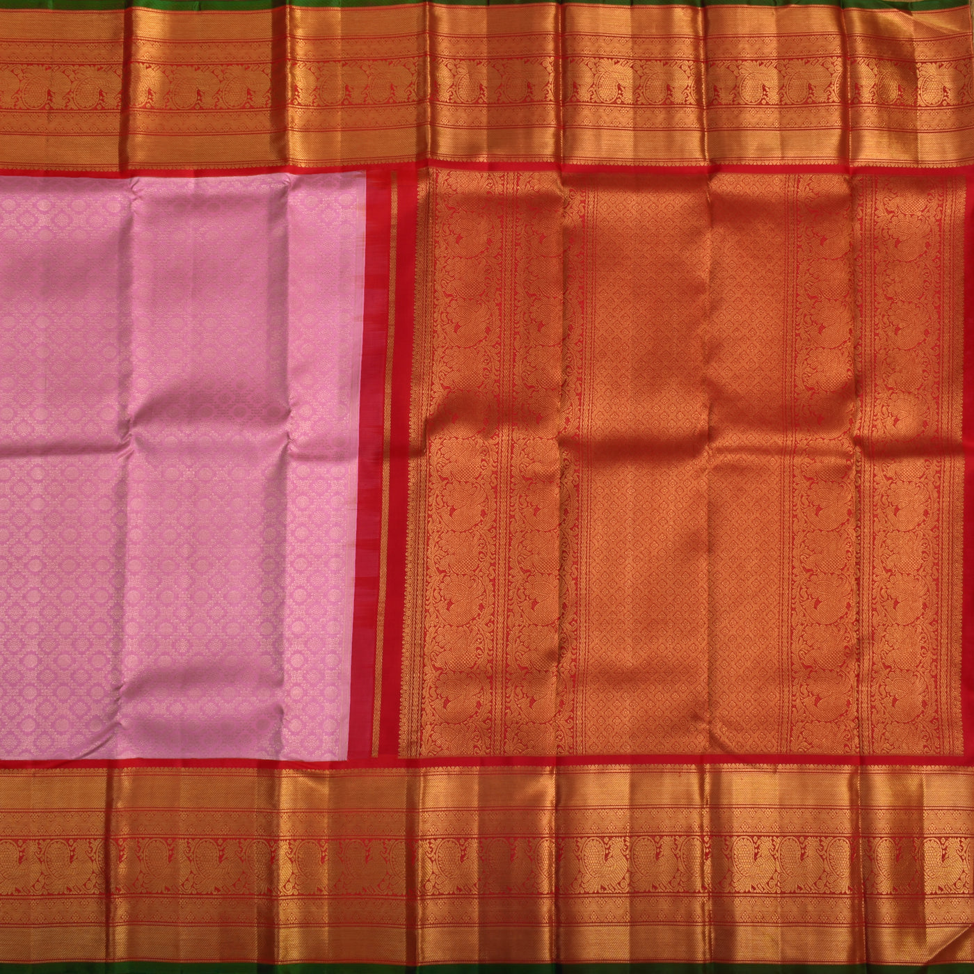 Lotus Pink Kanchipuram Silk Saree with Zari Diamond Butta Design