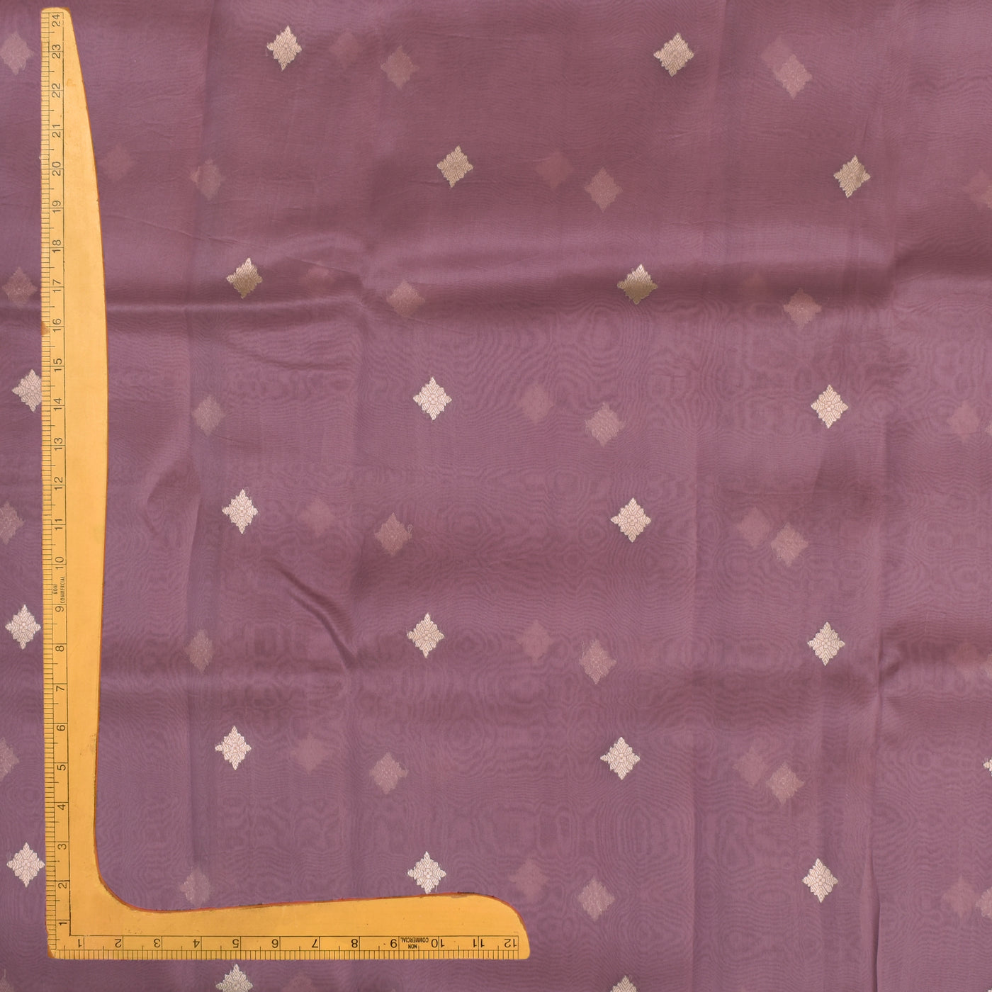 Lilac Organza Fabric with Flower Butta Design