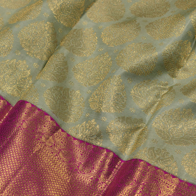 Light Green Kanchipuram Silk Saree with Creeper Design