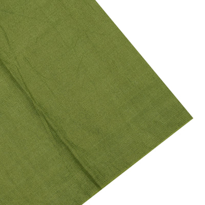 Chutney Green Tussar Silk Saree with Checks and Floral Print Design