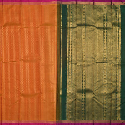 Rust Kanchi Silk Saree with Mayil Ken Butta Design