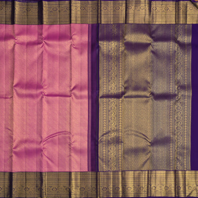 Onion Pink Kanchipuram Silk Saree with Zari Creeper Design