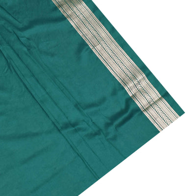 Bottle Green Banarasi Silk Saree with Creeper Design
