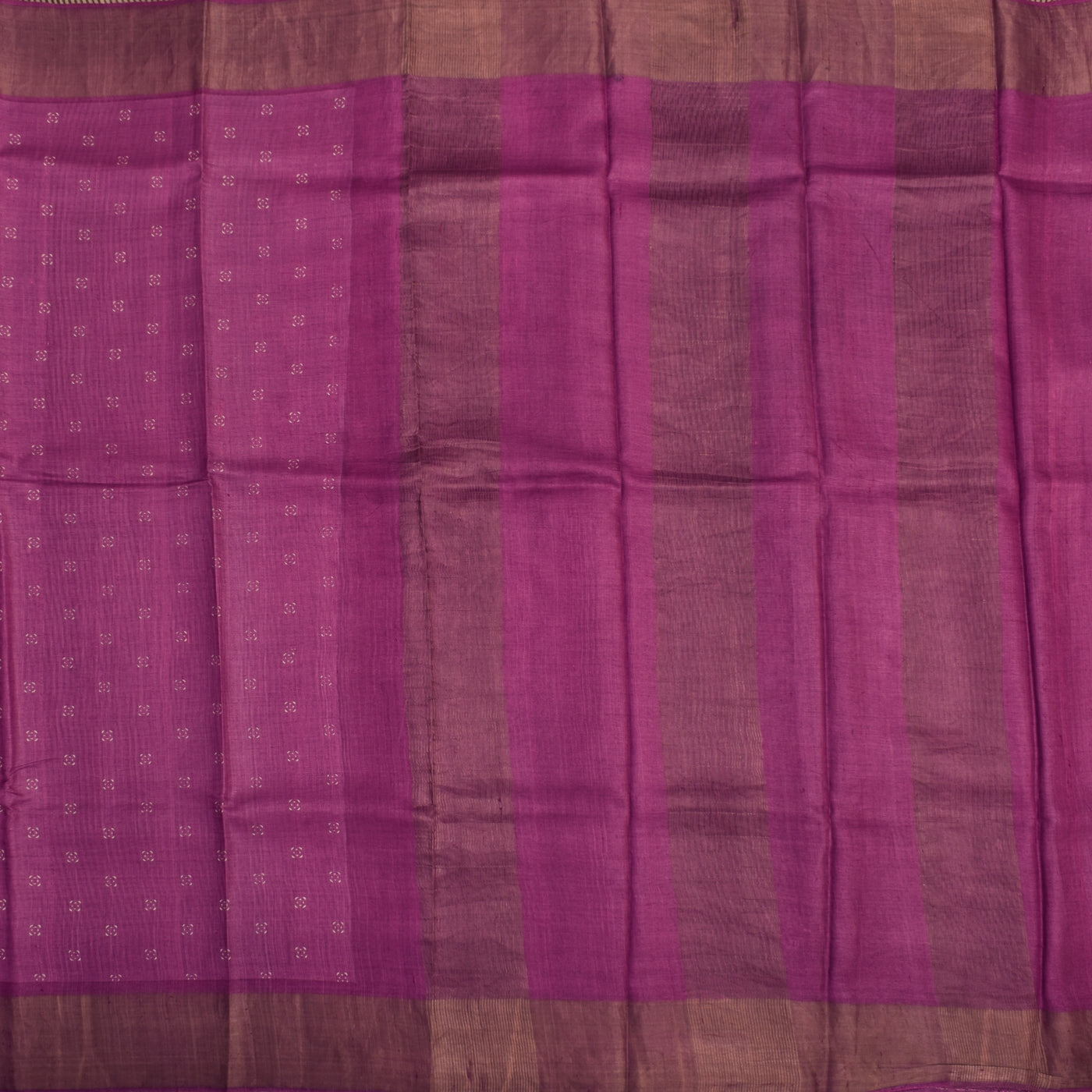Pink Tussar Silk Saree with Flower Butta Design