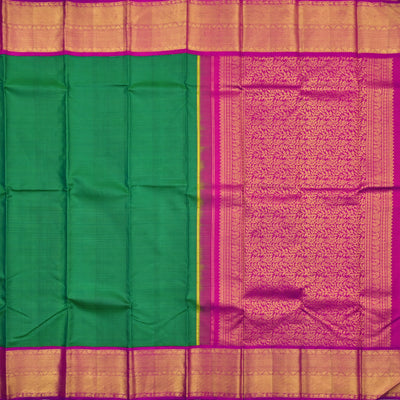 Alli Green Kanchipuram Silk Saree with Vairaoosi Design