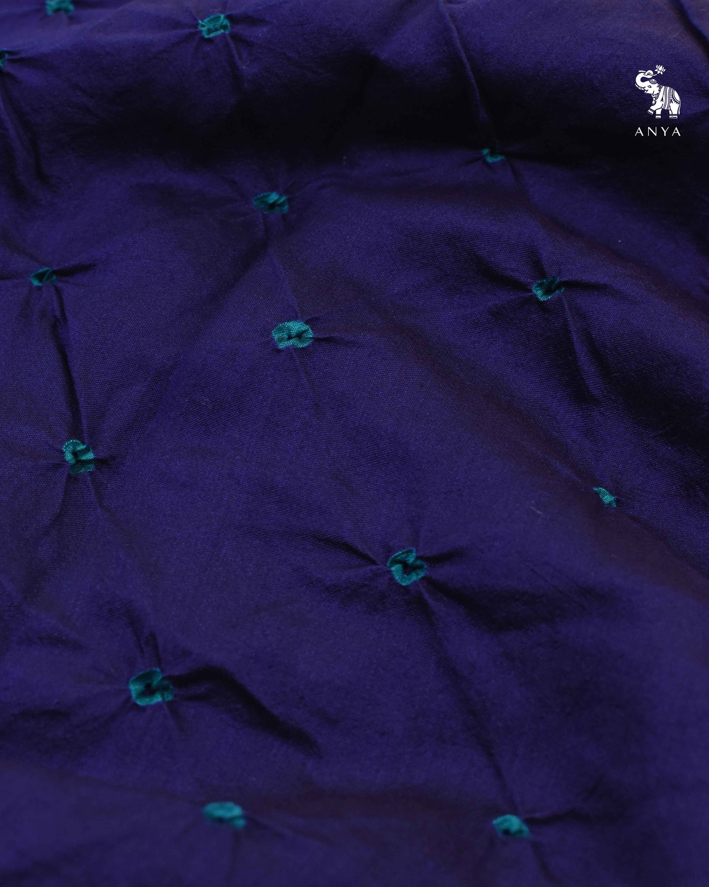 Ms Blue Bhandhini Silk Fabric with Rexona Blue Border Design