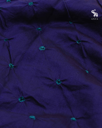 Ms Blue Bhandhini Silk Fabric with Rexona Blue Border Design