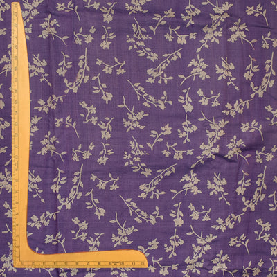 Lavender Tussar Silk Fabric with Creeper Design