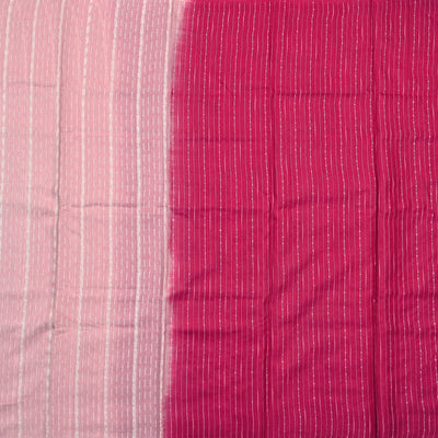 Baby Pink Tussar Silk Saree with Thread Stripes Design