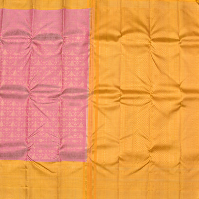 Onion Pink Kanchipuram Silk Saree with Zari Butta Design