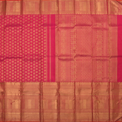 Rani Arakku Kanchipuram Silk Saree with Annam Rudhraksham Design