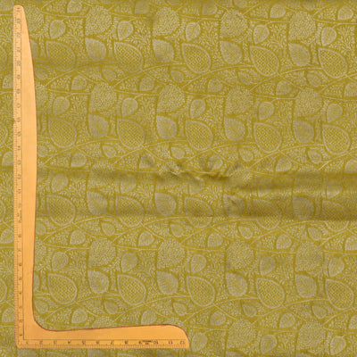 Oil Mustard Banarasi Silk Fabric with Flower Creeper Design