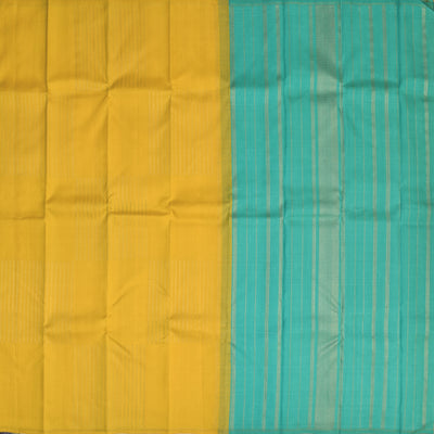 Mustard Kanchipuram Silk Saree with Box Zari Design