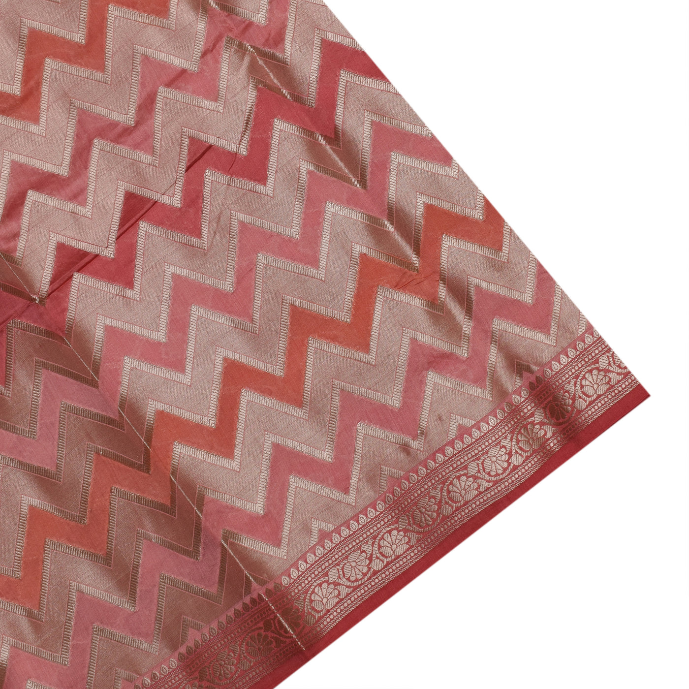 96 Pink Banarasi Silk Saree with Hexogan Design
