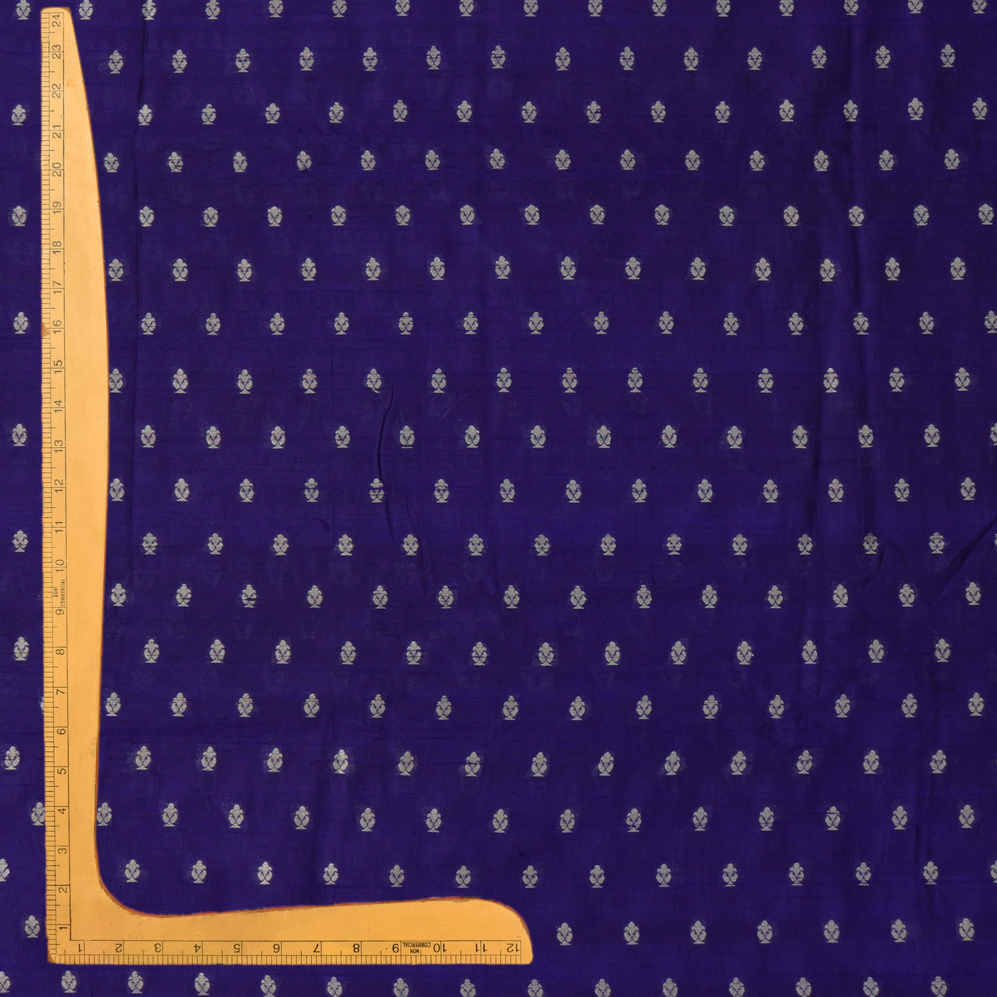 Violet Tussar Raw Silk Fabric with Small Zari Butta Design