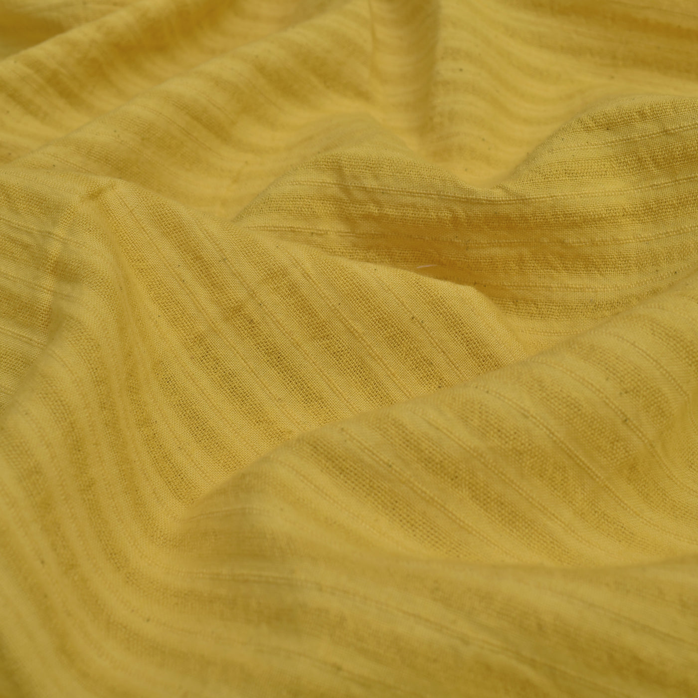 Mustard Cotton Fabric with Stripes Design