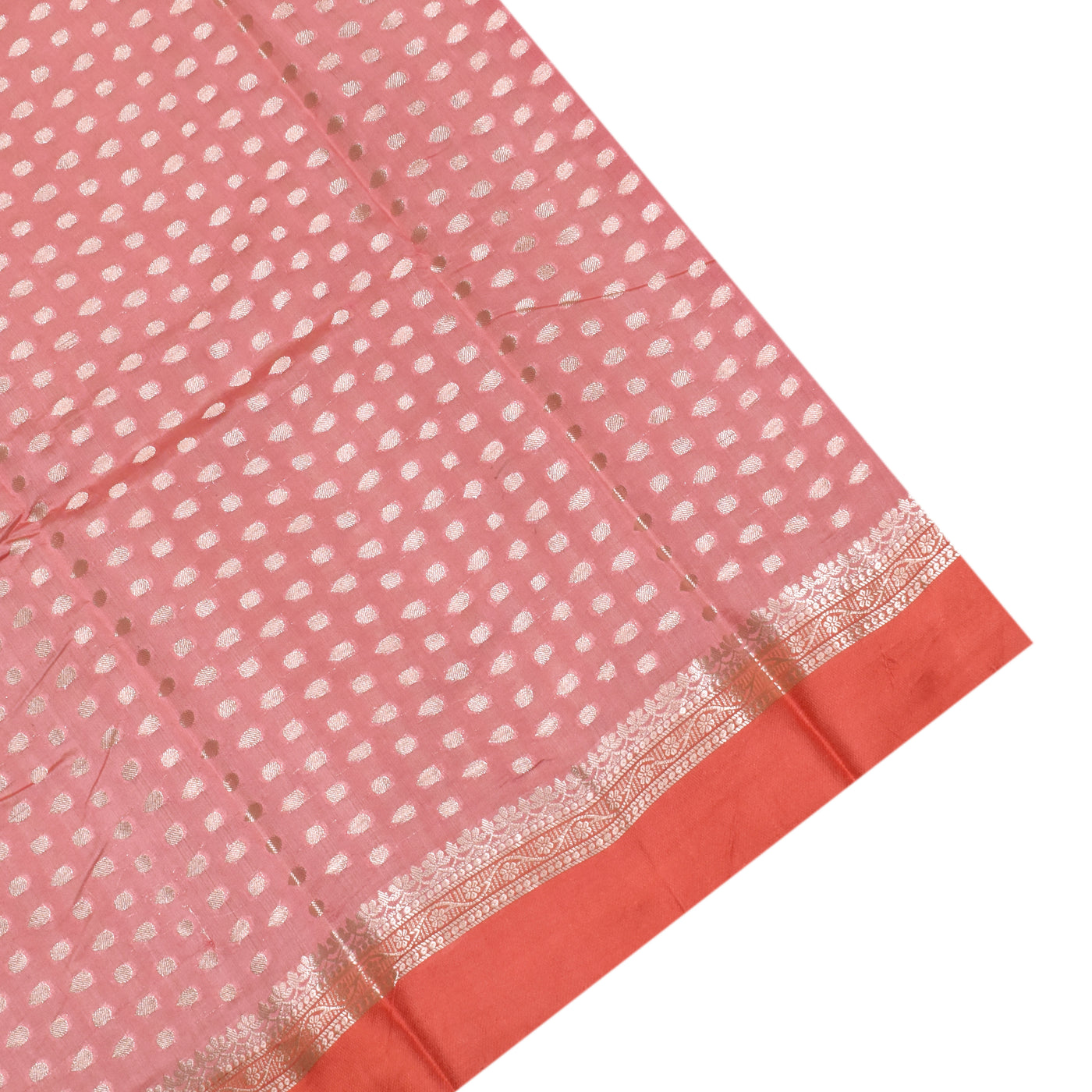 Pink Chanderi Banarasi Silk Saree with Cross Design