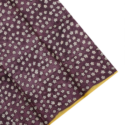 Mustard Tussar Silk Saree with Printed Design