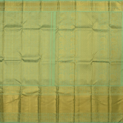 Apple Green Kanchipuram Silk Saree with Iruthalai Patchi Creeper Design