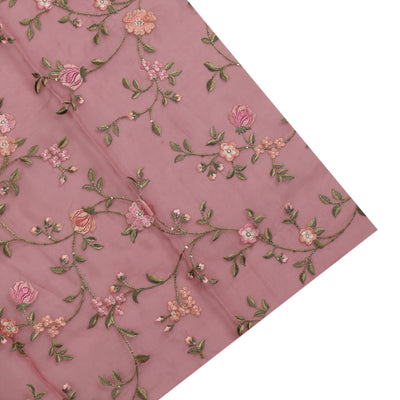 Pastel Green Zari Checks Tussar Silk Saree with Onion Pink Organza Embroidery Pallu and Blouse