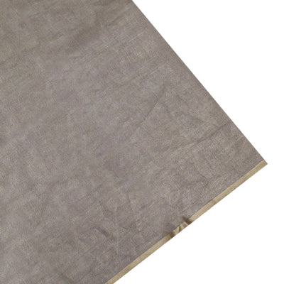 Grey Tussar Silk Saree with Horizontal Stripes Design