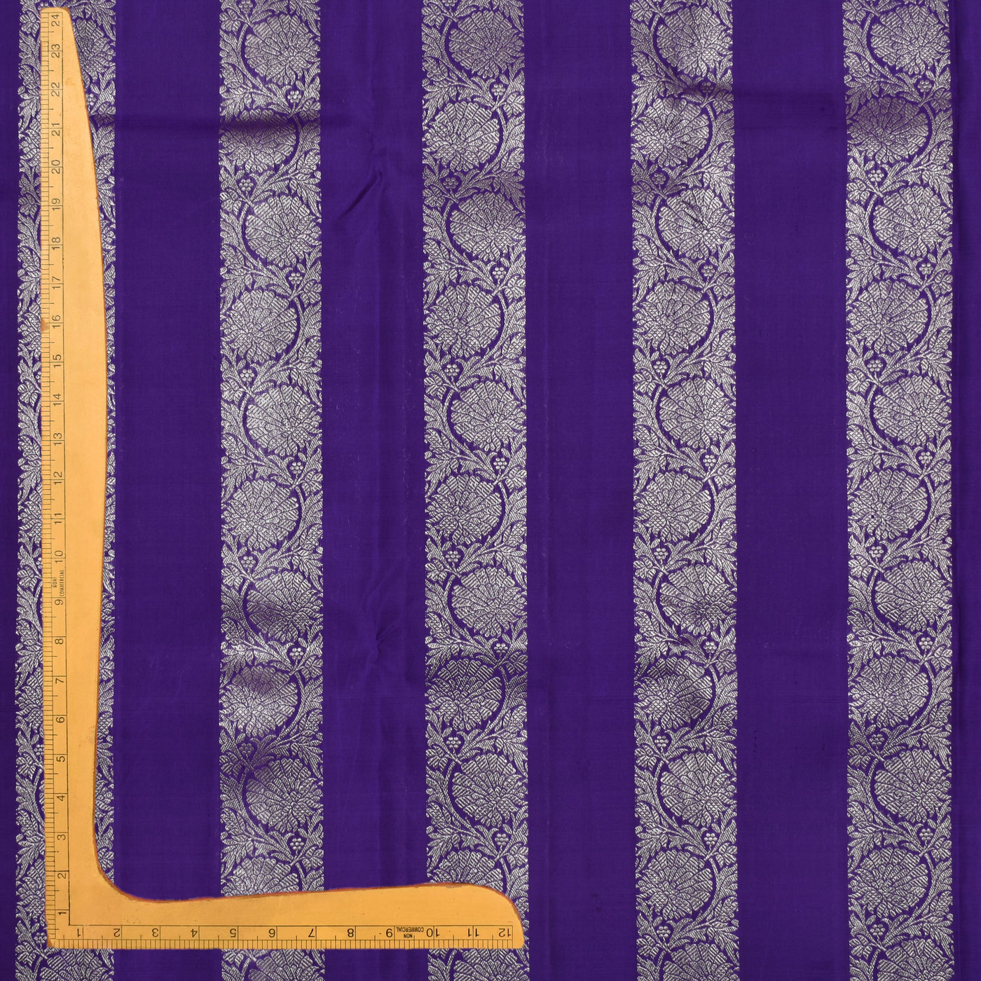 Violet Kanchi Silk Fabric with Kodi Creeper Design