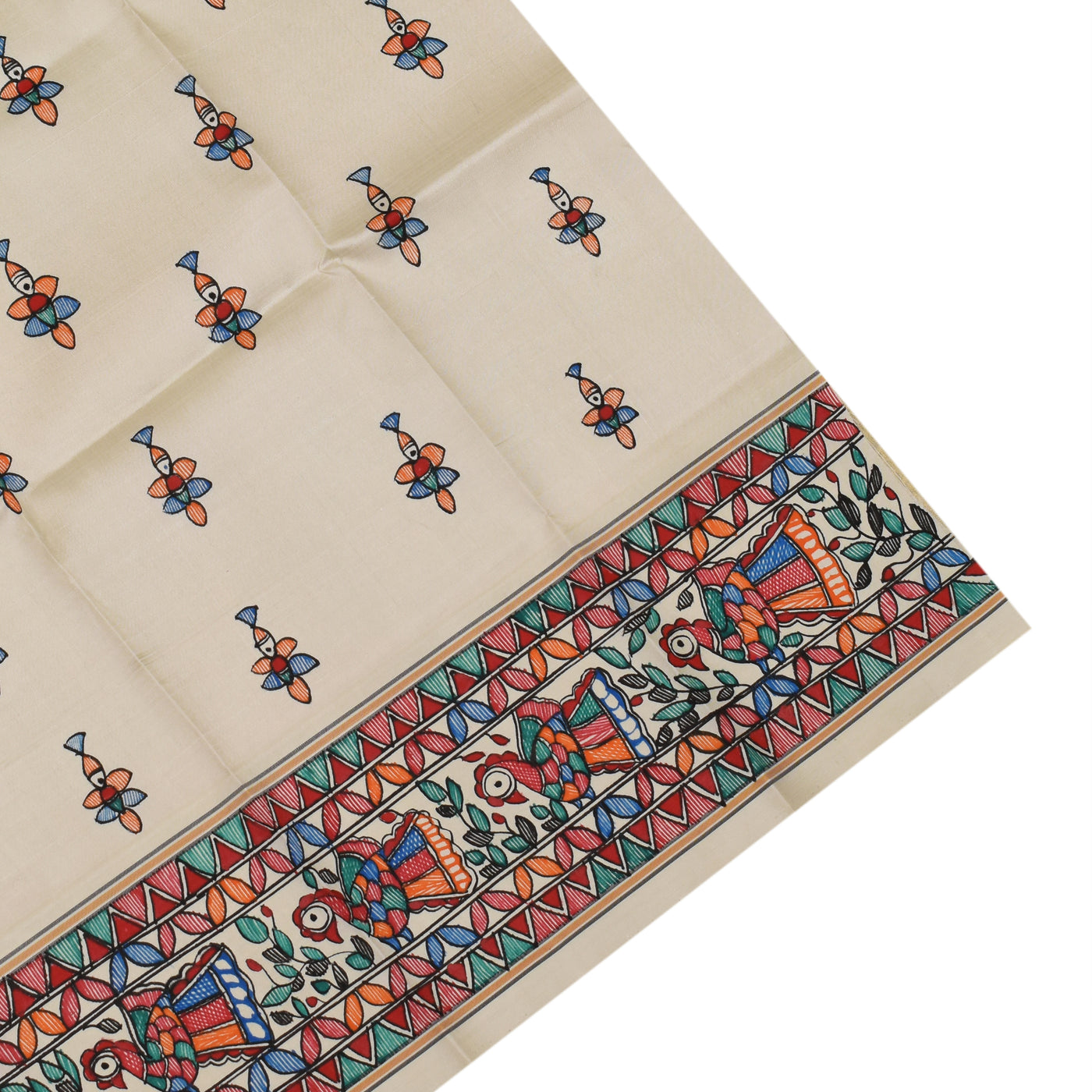 Red Madhubani Kanchi Silk Saree