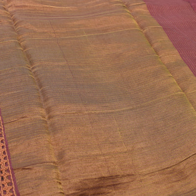 Onion Pink Tussar Silk Saree with Kutch Work Design