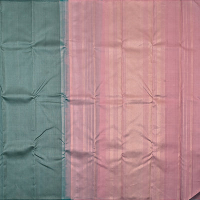 Mint Green Kanchipuram Silk Saree with Small Zari Checks Design